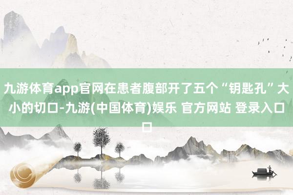 九游体育app官网在患者腹部开了五个“钥匙孔”大小的切口-九游(中国体育)娱乐 官方网站 登录入口