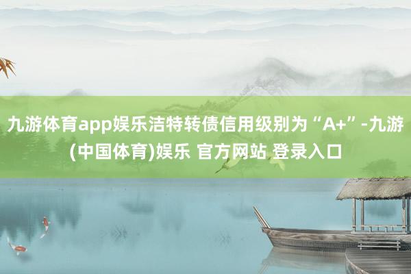 九游体育app娱乐洁特转债信用级别为“A+”-九游(中国体育)娱乐 官方网站 登录入口