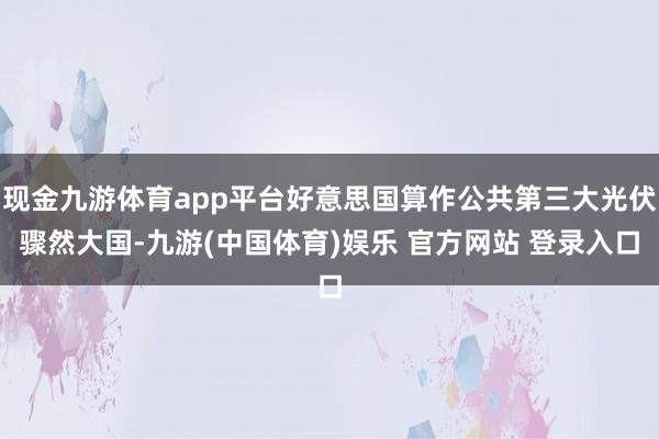 现金九游体育app平台好意思国算作公共第三大光伏骤然大国-九游(中国体育)娱乐 官方网站 登录入口