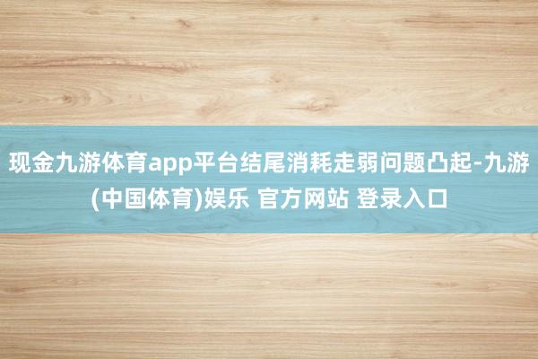 现金九游体育app平台结尾消耗走弱问题凸起-九游(中国体育)娱乐 官方网站 登录入口