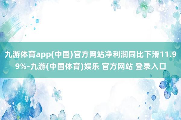 九游体育app(中国)官方网站净利润同比下滑11.99%-九游(中国体育)娱乐 官方网站 登录入口