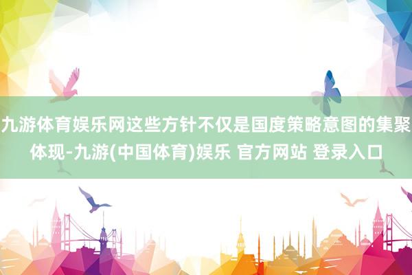 九游体育娱乐网这些方针不仅是国度策略意图的集聚体现-九游(中国体育)娱乐 官方网站 登录入口